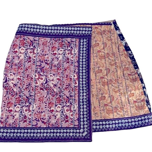 NWT REVOLVE & ANTRHOPOLOGIE lovers COMMENSE scarf mini wrap look skirt L - Picture 1 of 8